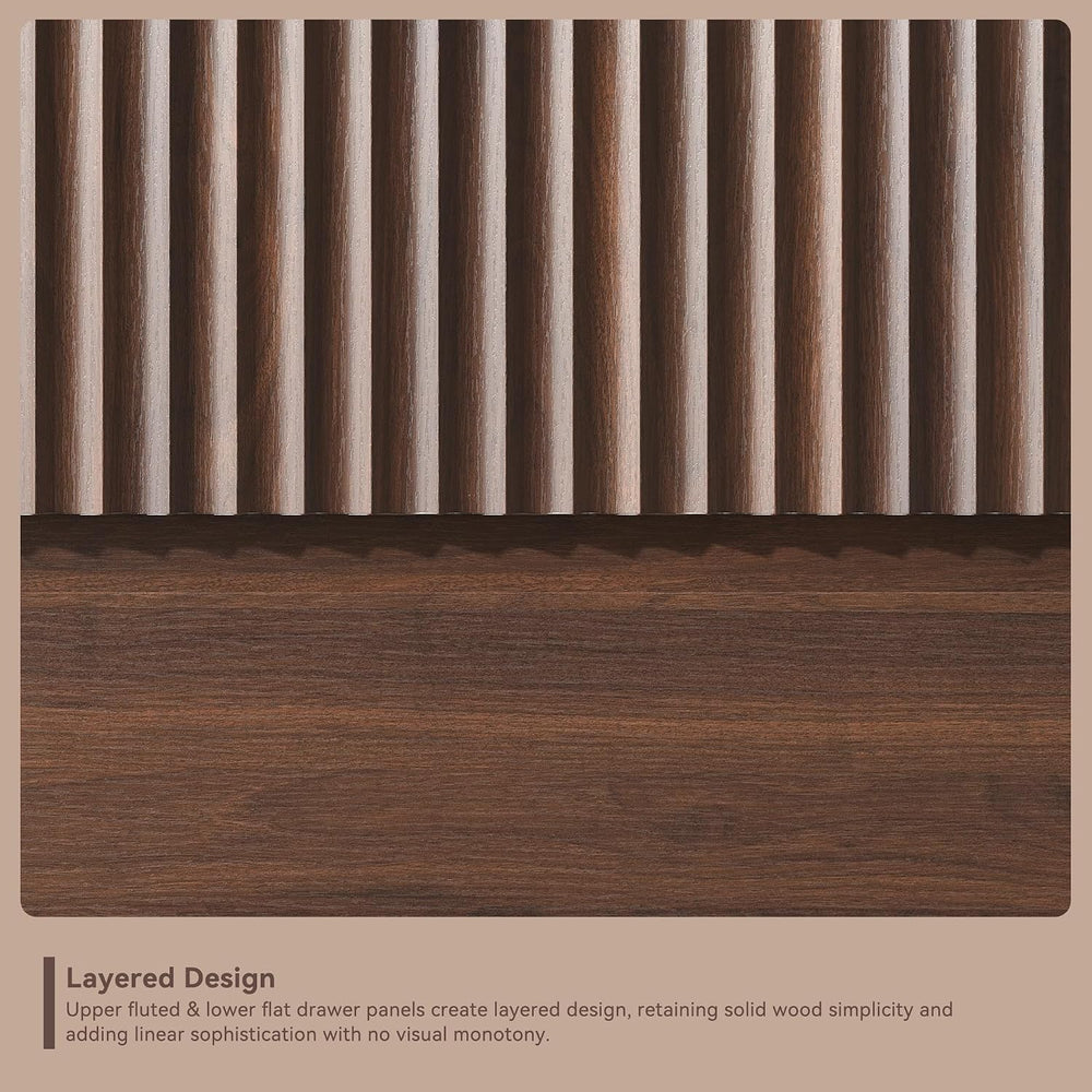 Fluted 7 Drawer Dresser for Bedroom, 50” Wide Dresser & Chest of Drawers ...
