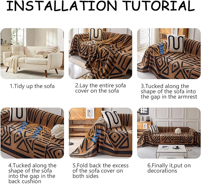 HANDONTIME Boho Geometric Couch Covers - Image 7