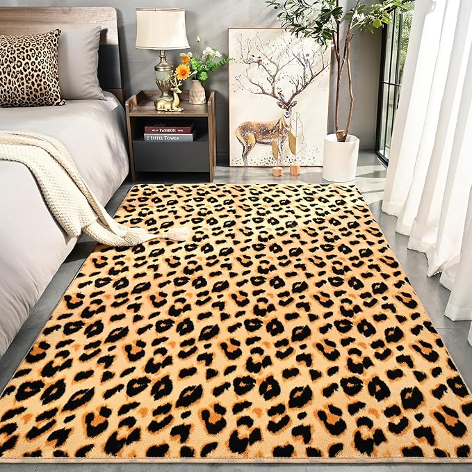 Amearea Soft Leopard Rugs for Bedroom Living Room, 4x6 Modern Cheetah Print - Image 2