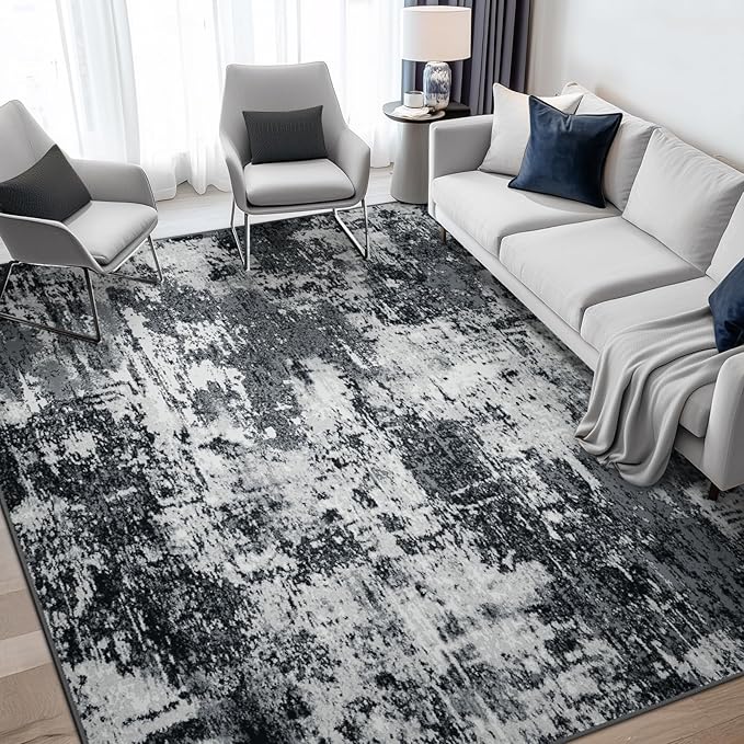 Washable Area Rugs 6'x8' Non-Slip Modern Abstract Soft by RELEANY