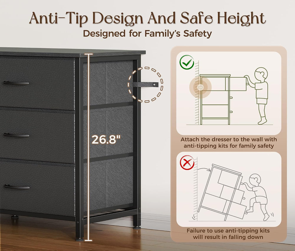 Huuger 78.7 Inch Long Dresser for Bedroom, 12 Drawer Dresser for Closet
