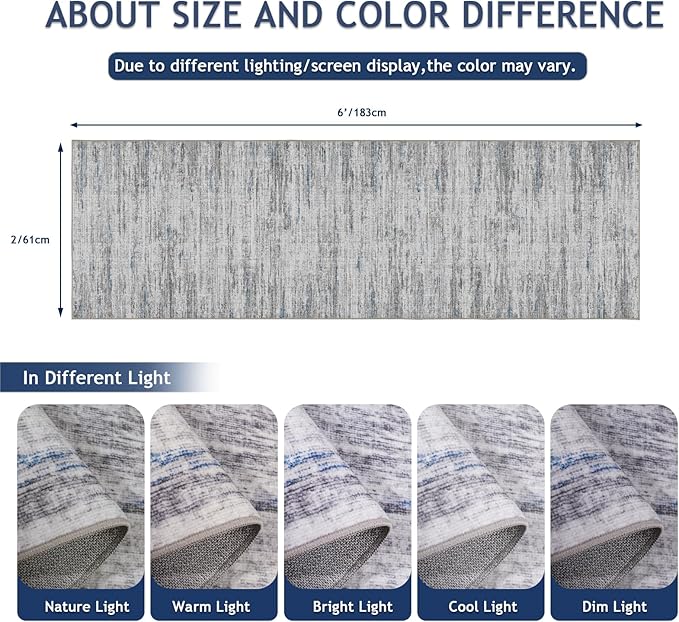 Washable Runners for Hallway 2x6 Runner Rug, Ultra-Thin Kitchen Runner Rugs - Image 2