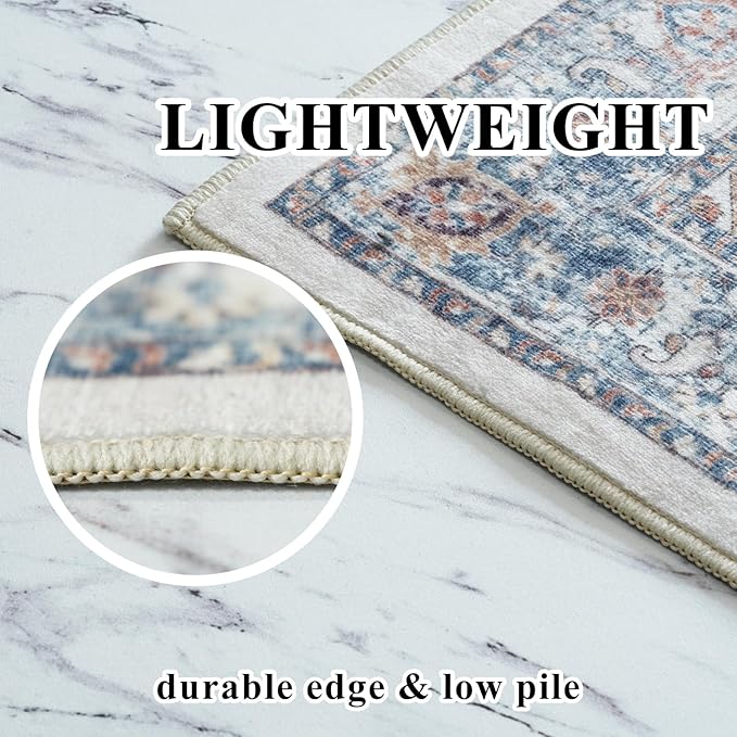 2x4 Washable Kitchen Runner Rug: Vintage Non-Slip Low Pile Entryway Area Rugs - Image 7