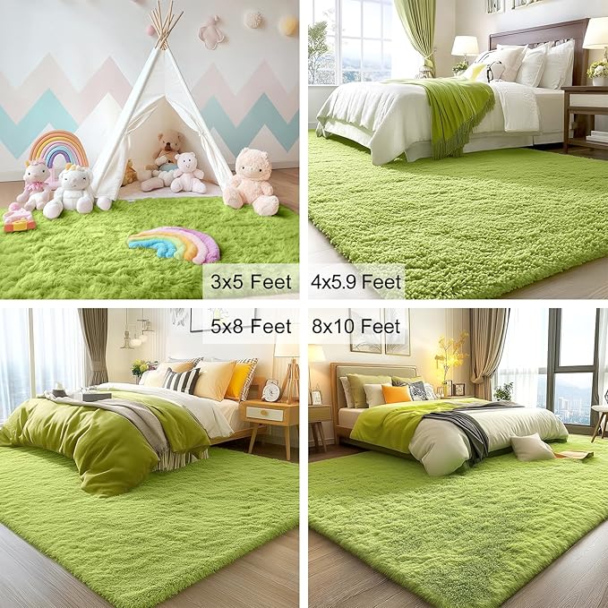 OLANLY 2x3 Machine Washable Small Bedside Rug, Soft Fluffy Shaggy Entryway - Image 5