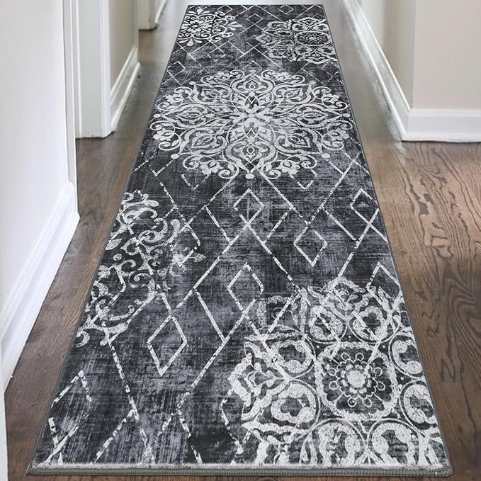 HEBE Hallway Runner Rug 2'8''x8' Washable Vintage Distressed Area Rugs Non Slip - Image 9