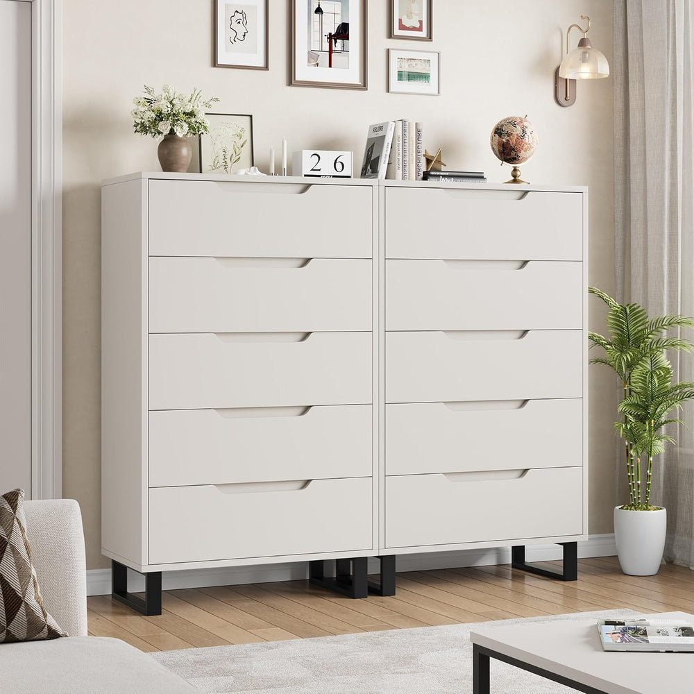 Garvee 5 Dresser for Bedroom, 50.5" Vertical Dresser Drawer with Storage