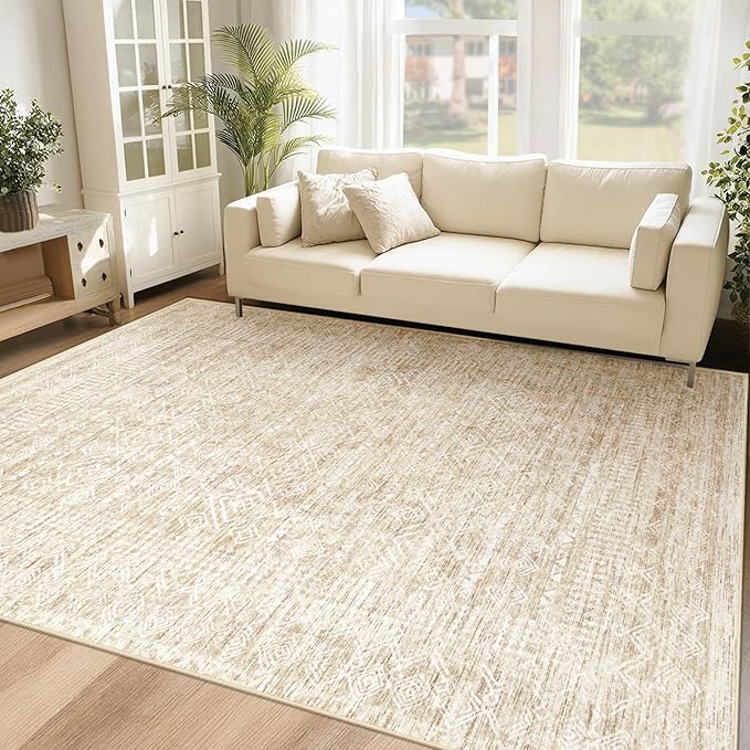 Washable Area Rug 5x7: Moroccan Rug by VECARF