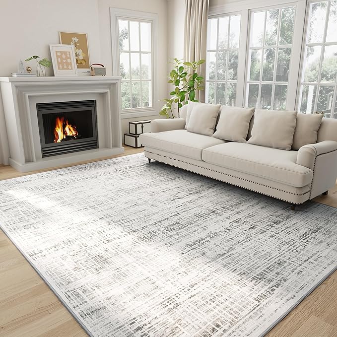 8x10 Area Rugs Washable Rug: Anti-Skid Abstract Modern Living Room Rug Soft by Crority