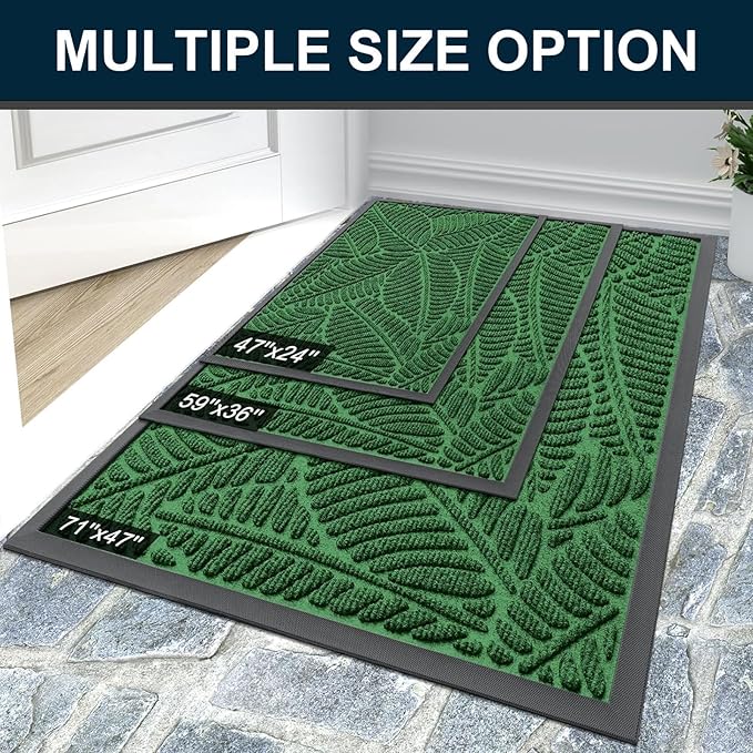 Colorxy Waterproof Doormat, Sturdy Natural Rubber Front Indoor Mat, Non Slip - Image 7