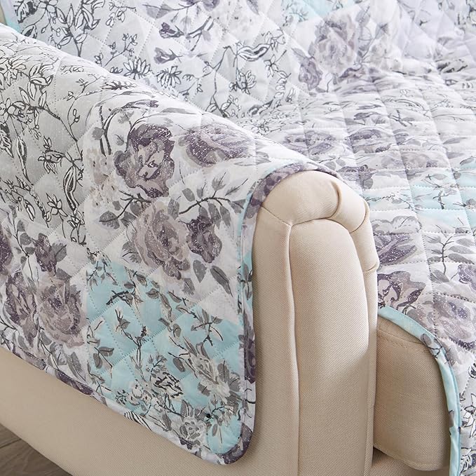 Great Bay Home Reversible Floral Patchwork Loveseat Furniture Protector - Image 6