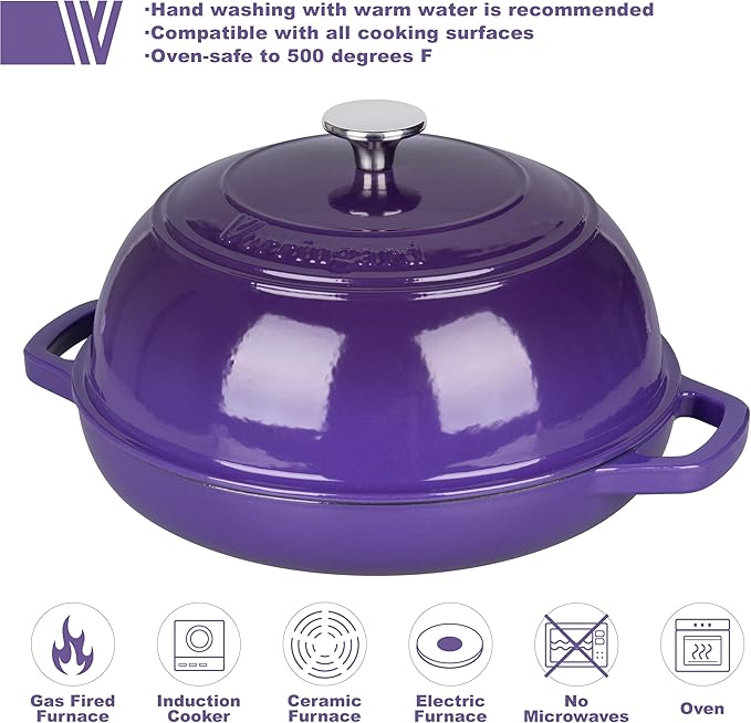 VORRINGARD Enameled Cast Iron Dutch Oven Pot