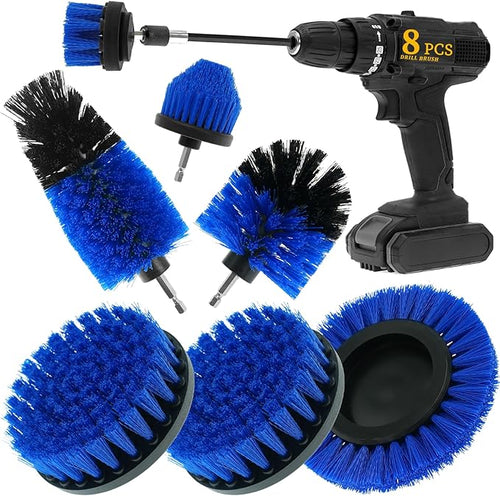 8 Pcs Drill Brush Attachment Set, Power Cleaning Scrub Brush Kit by ETOUPA