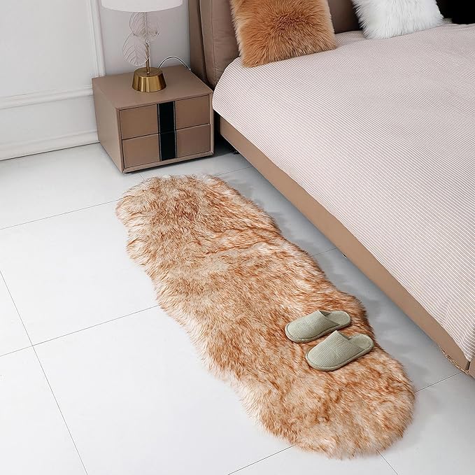 linmopm Faux Fur Rug Sheepskin Shag Fluffy Fuzzy 2x6 ft Runner Rugs - Image 4
