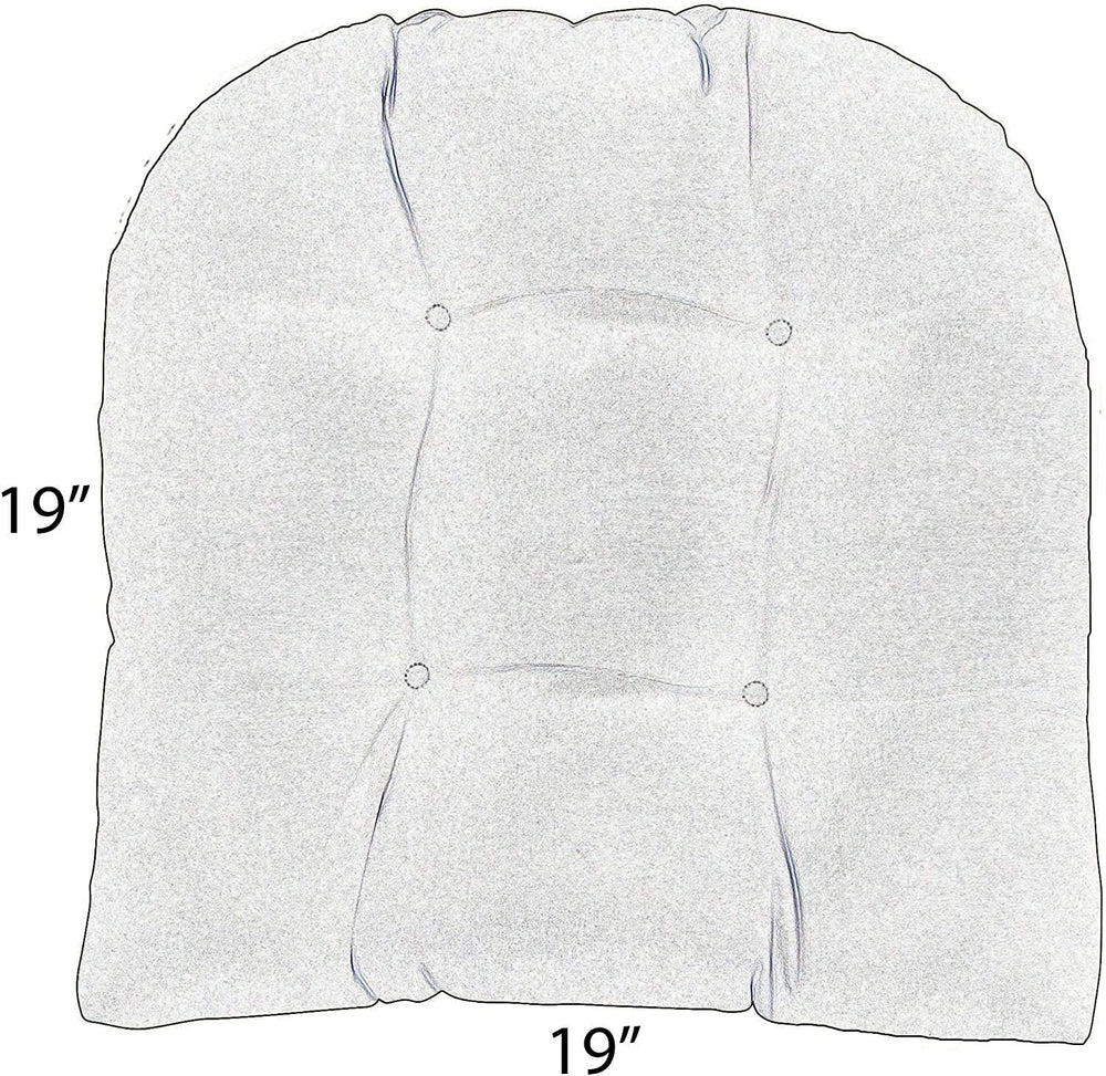 RSH DECOR Tufted U-Shape Wicker Set of 2, 19” x 19,” Outdoor Chair Cushions f...