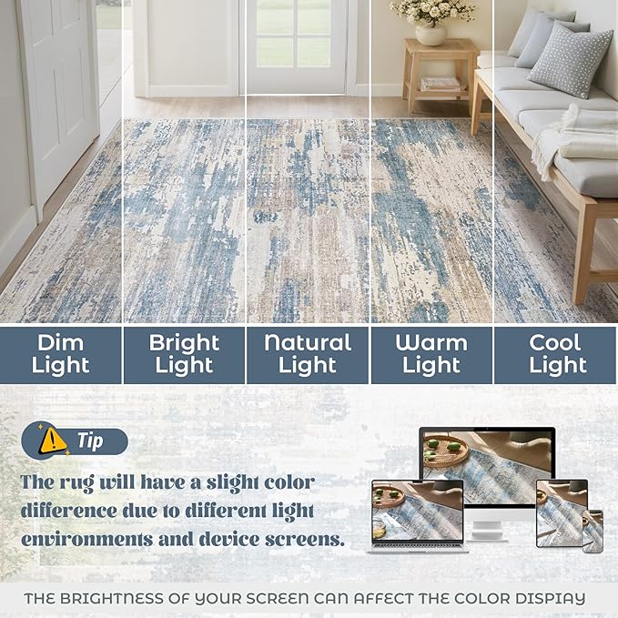 10x14 Area Rugs for Living Room, Washable Modern Abstract Large Area Rug - Image 6