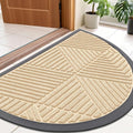 Smiry Half Circle Front Door Mat Outside Entrance, Heavy Duty Sturdy Natural by Smiry