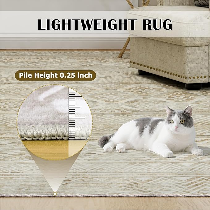 6x9 Area Rugs Washable Rug: Anti-Skid Abstract Modern Living Room Rug Soft Thin - Image 6