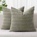 MIULEE Pack of 2 Corduroy Decorative Throw Pillow Covers 18x18 Inch Soft Boho by MIULEE