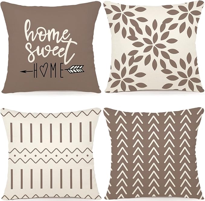 YCOLL Pillow Covers 16x16 Set of 4, Modern Sofa Throw Pillow Cover, Decorative by PillowCoversExpert