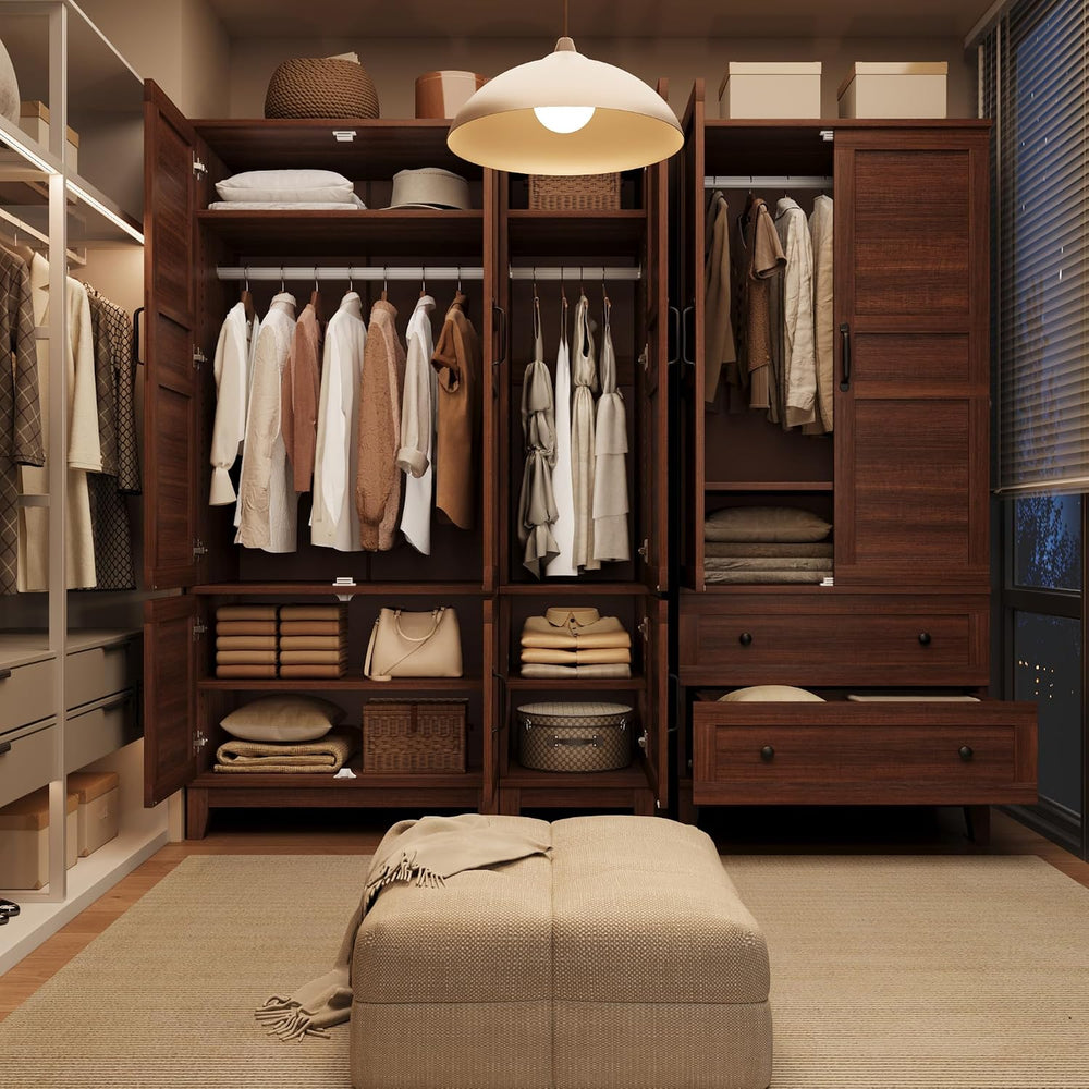GarveeHome Armoire Wardrobe Closet with 2 Doors, Wooden Wardrobe Cabinet with...
