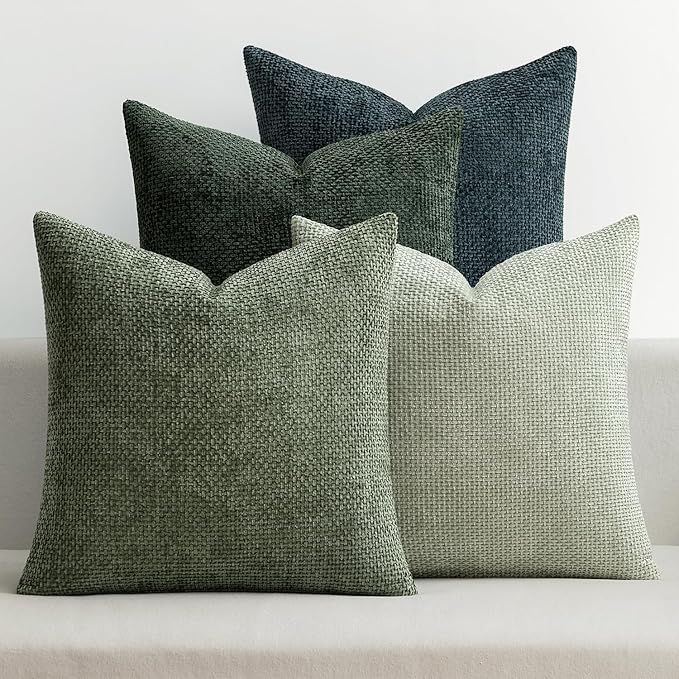 MIULEE Pack of 4 Couch Throw Pillow Covers 20x20 Inch Green Forest Soft by MIULEE