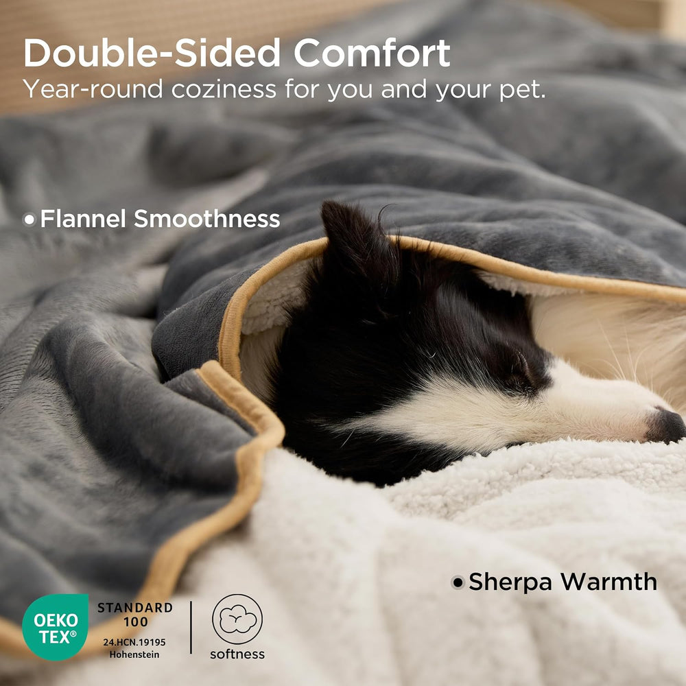 Bedsure Waterproof Blanket for Bed Soft Sherpa Fleece Throw,King 108"x86...