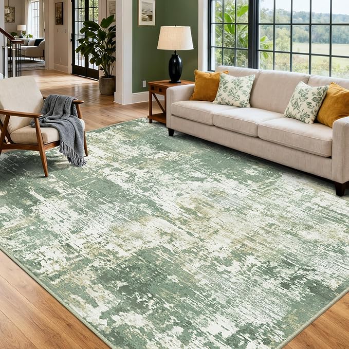 Washable Area Rugs 6'x8' Non-Slip Modern Abstract Soft - Image 2