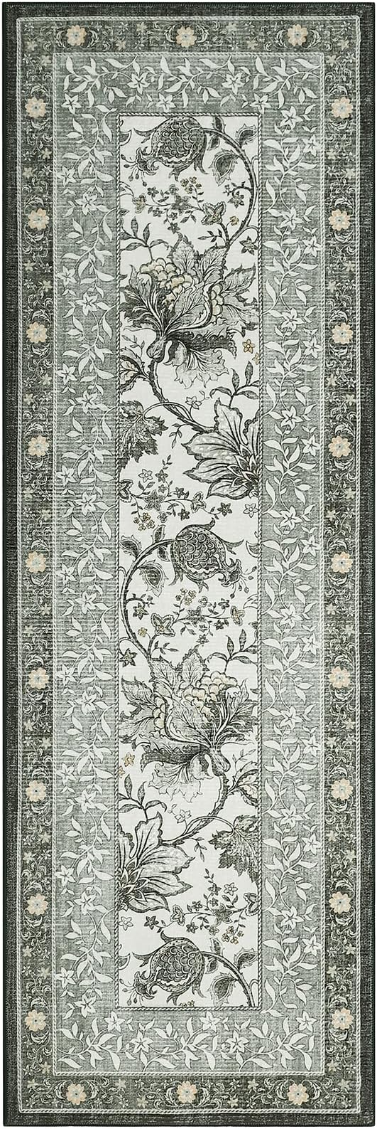 GarveeHome Provence Fog 2.5 x 8 Washable Kitchen Runner Rugs Non Slip Vintage - Image 4