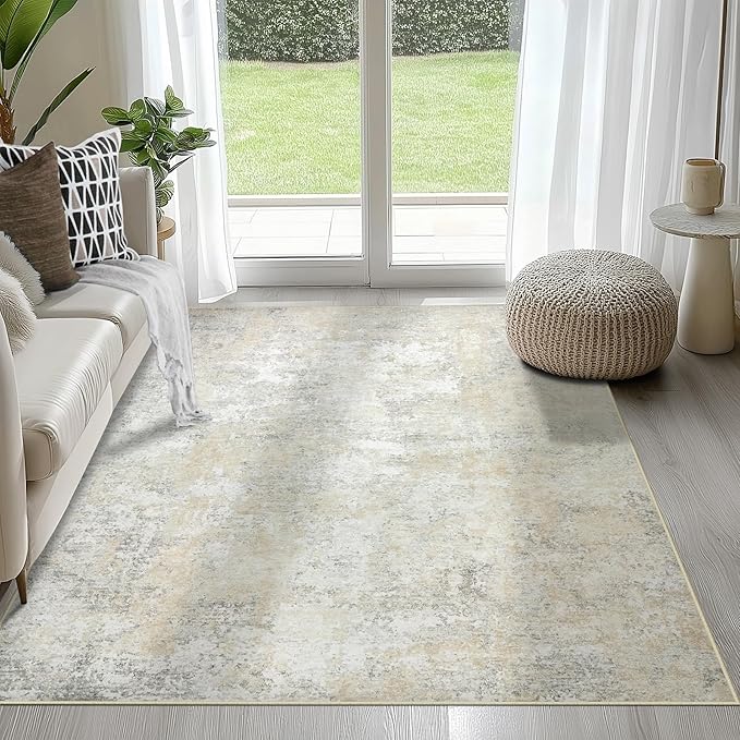 4x6 Area Rugs for Living Room Rug Washable: Abstract Rug for Dining Room by Aelenmu