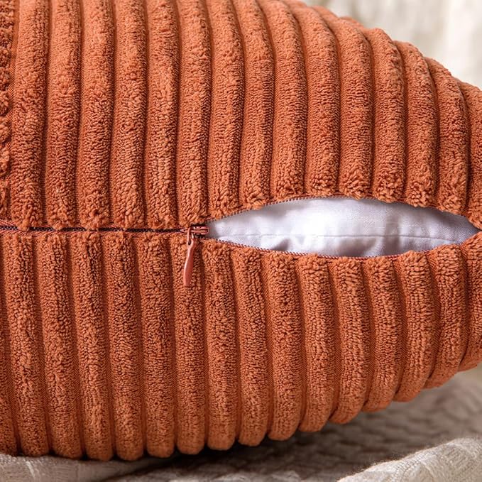 MIULEE Rust Decorative Throw Pillow Covers 18x18 Inch - Image 3