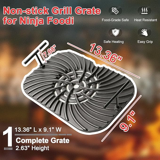Grill Grate for Ninja Foodi FG551 Grill Accessories, Cast Iron Griddle Plate