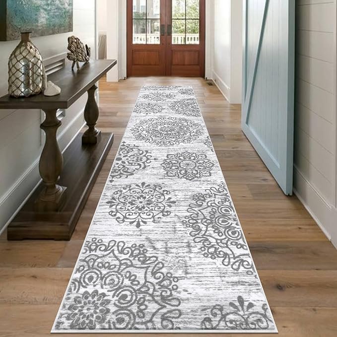 HEBE Hallway Runner Rug 2'8''x12' Washable Vintage Distressed Area Rugs Non - Image 6