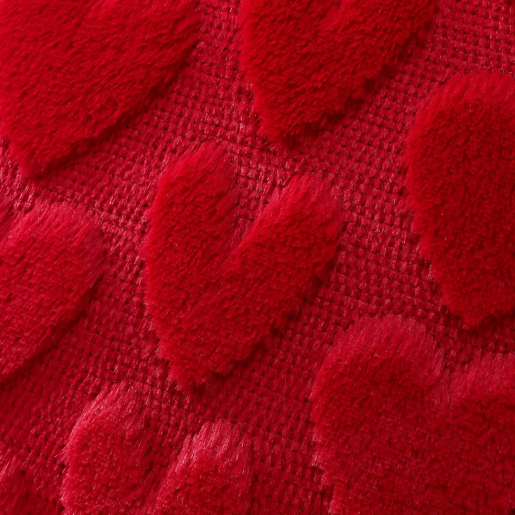 Artscope Valentines Pillow Covers 18x18 Set of 2 Decorative Love Heart Valentines Day Throw Pillow Cases Soft Plush Faux Fur Couch Cushion Case for Holiday Sofa Bed Room Home Decor-Red Heart