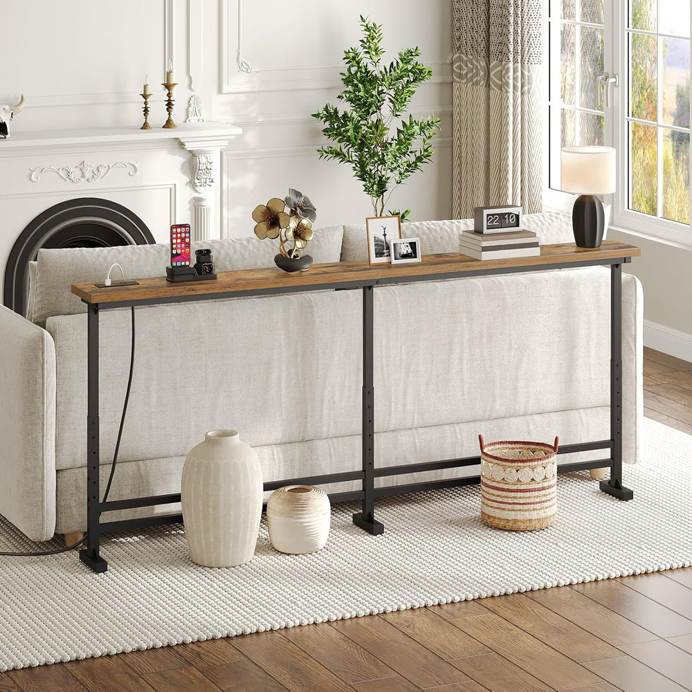 YATINEY 78.7" Console Table with Adjustable Height (27.6"-35.4&quot...