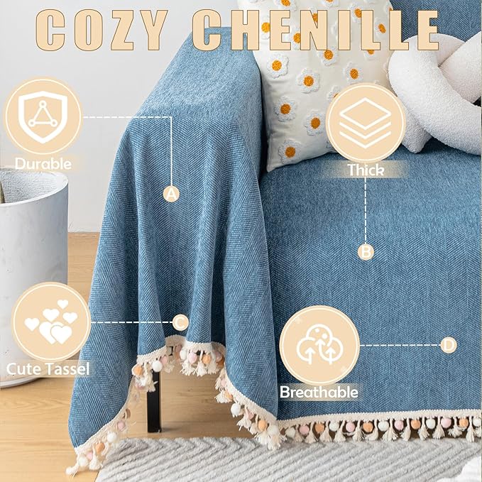 HANDONTIME Couch Slipcover Dog Sofa Covers Boho Couch Cover - Image 2