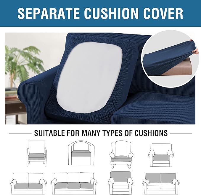 H.VERSAILTEX 3 Piece Stretch Sofa Covers - Image 5