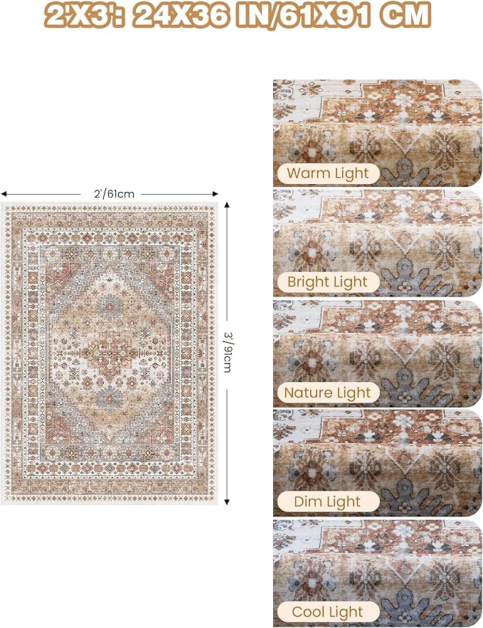 Entryway Rug - 2x3 Washable Rug Runner - Image 2