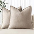 MIULEE Decorative Linen Pillow Covers 20x20 Inch Natural Linen Boho Farmhouse by MIULEE