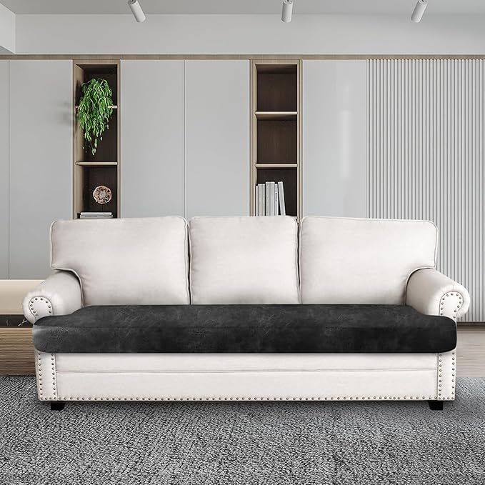 Leather Look Couch Cushion Covers Sofa Seat Slipcovers Sets Couches Furniture - Image 3