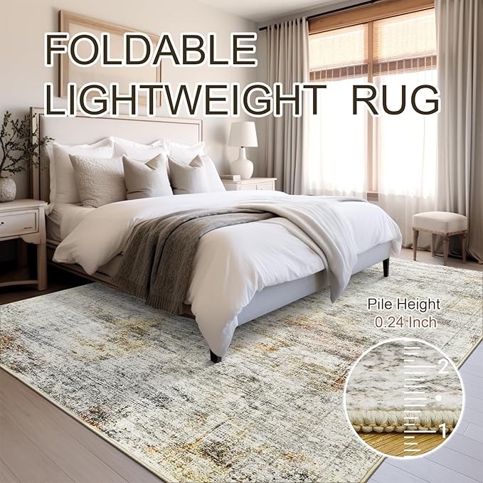 10x14 Area Rugs for Living Room, Non Slip Machine Washable Vintage Rugs - Image 6