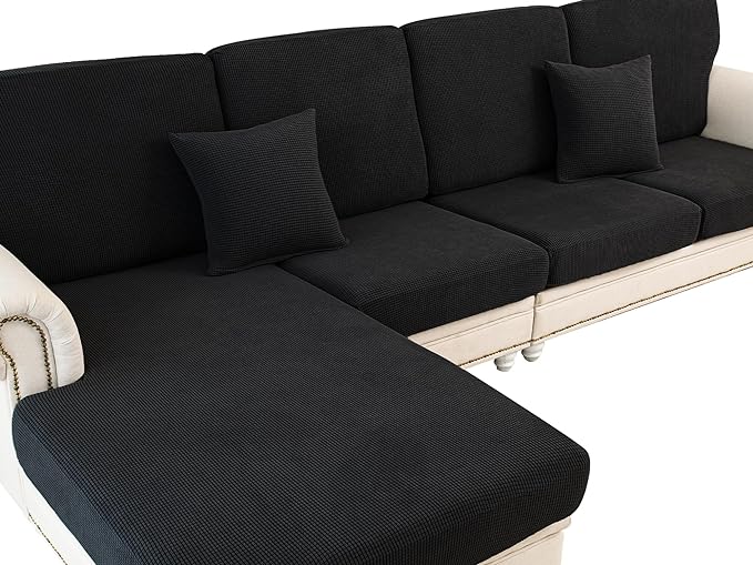 Couch Cushion Cover Chaise Lounge Cover Washable Separate Seat Chaise Couch by LA+MEACK