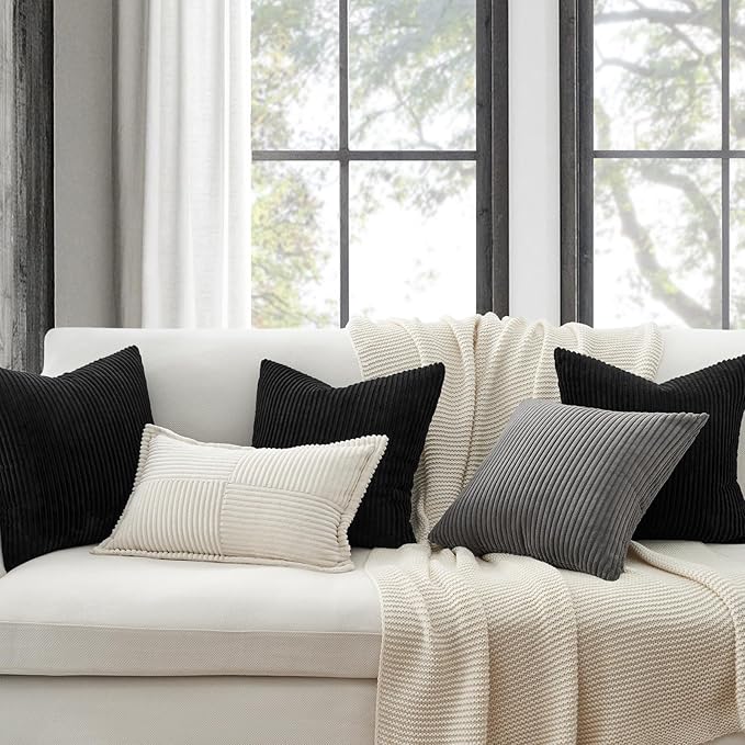Topfinel Decorative 20x20 inch Black Throw Pillow Covers Cushion Cases - Image 2