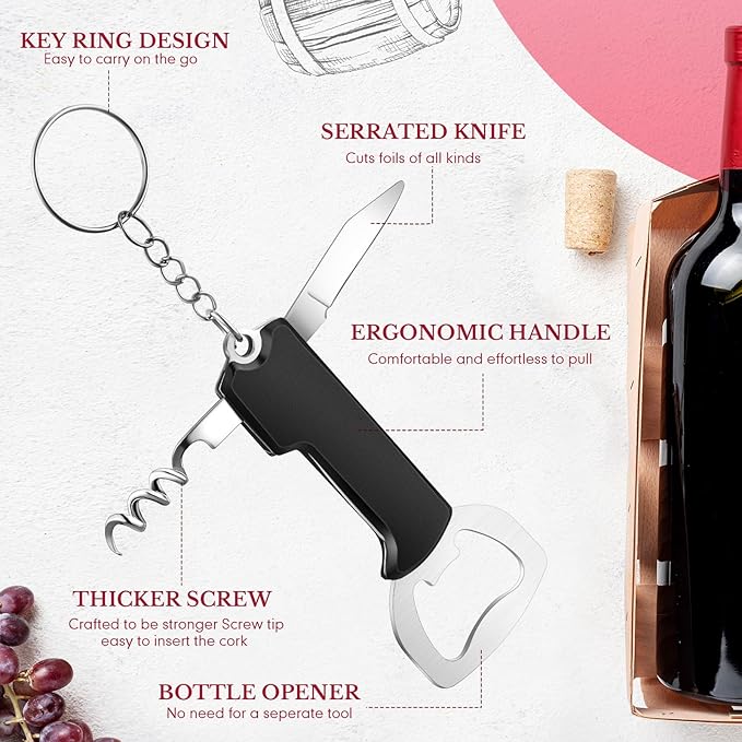 Ziliny 48 Pcs Bottle Opener Keychain Bulk Wine Bottle Beer Opener Keychain - Image 2