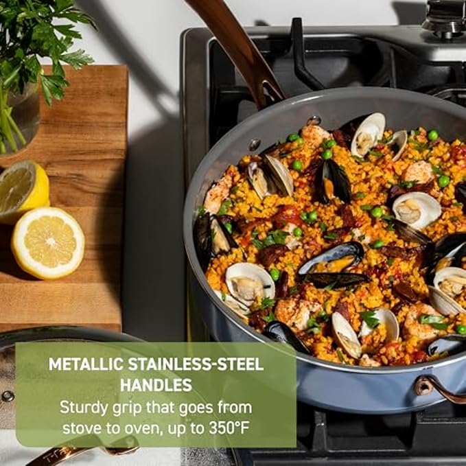T-Fal Preserve Ceramic, Non stick Cookware Set 13-Piece, Oven & Broiler Safe up - Image 5