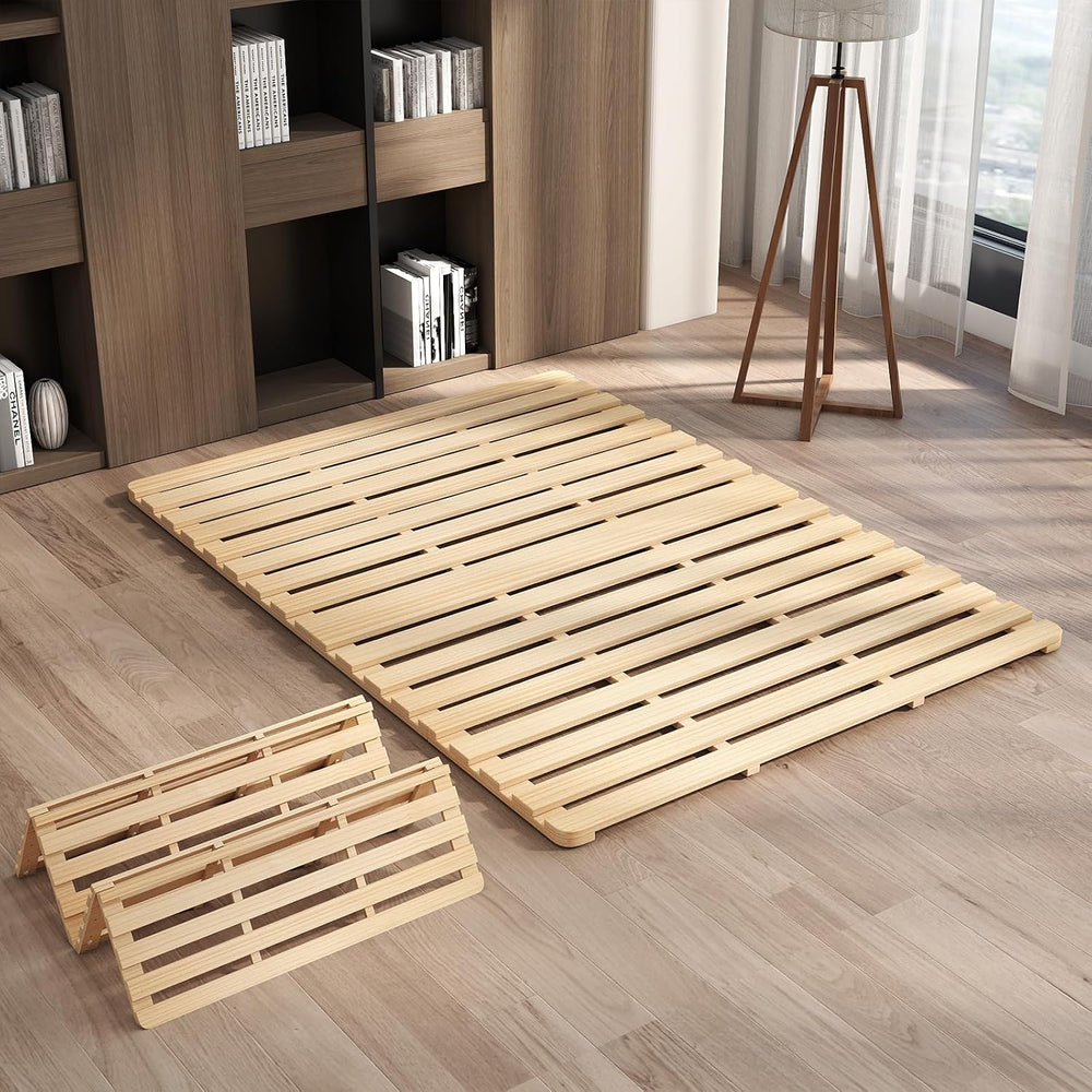 LILYPELLE Floor Bed Frame Full, Foldable Tatami Bed Frame Futon Frame