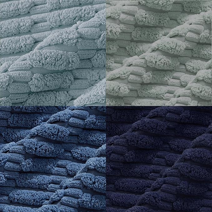 Fancy Homi Set of 4 Blue Boho Decorative Throw Pillow Covers 24x24 Inch - Image 5