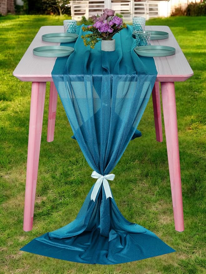 MDS Halloween Chiffon Table Runner - 5 Pack, 29 x 170 Inches, 14ft Each - She...