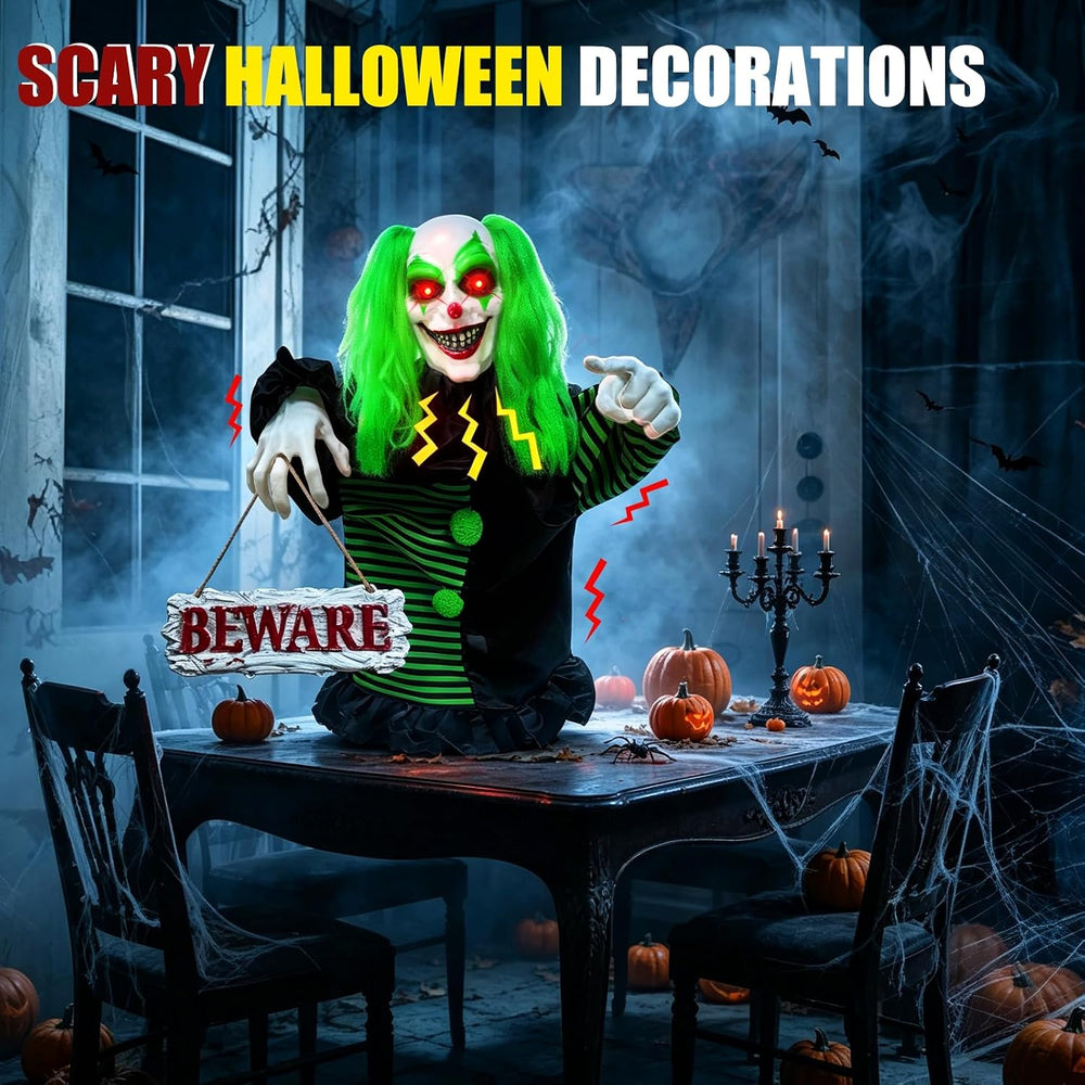 3 Ft Halloween Animatronics Groundbreaker Decorations Outdoor Scary Clown