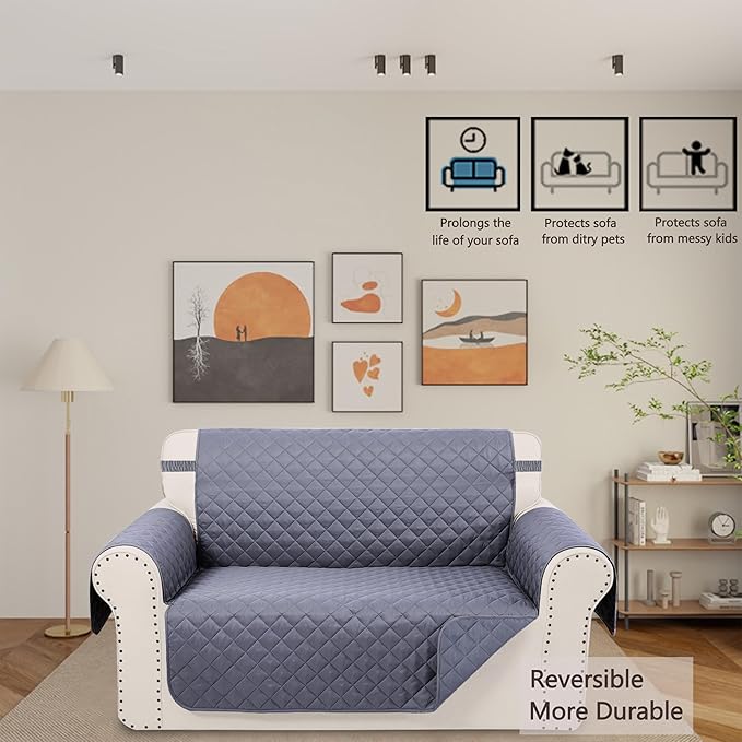 Reversible Loveseat Sofa Covers Couch Cover Furniture Protector - Image 2