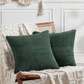 Fancy Homi Set of 2 Dark Green Decorative Throw Pillow Covers 16x16 Inch by Fancy+Homi